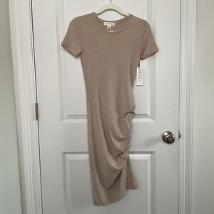 Treasure & Bond XXS Ruched T-Shirt‎ Dress Bodycon Midi Casual
